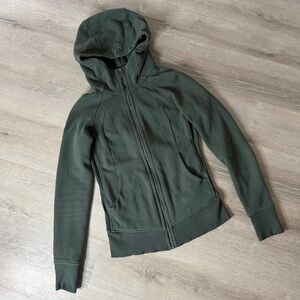 lululemon Women’s Army Green Full Zip Hoodie Size 4 Athleisure Travel